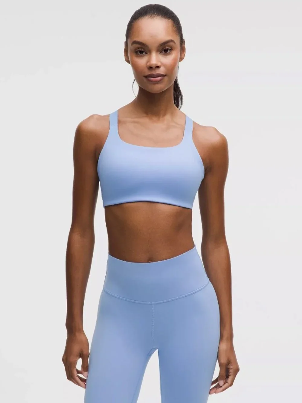 NWT lululemon Square-Neck Sports Bra Med. Support, B/C cup Sinatra Blue Size 10